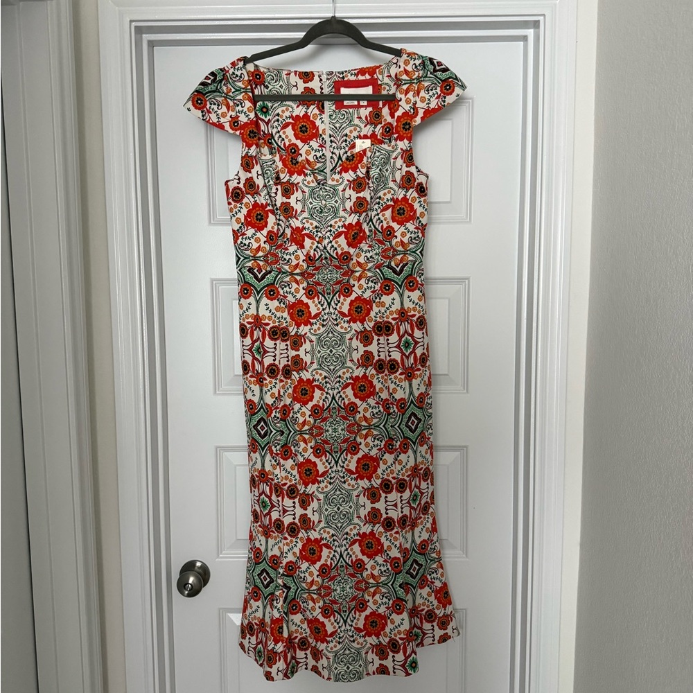 NWT Anthropologie afloral Print Cap Sleeve Dress, Size M